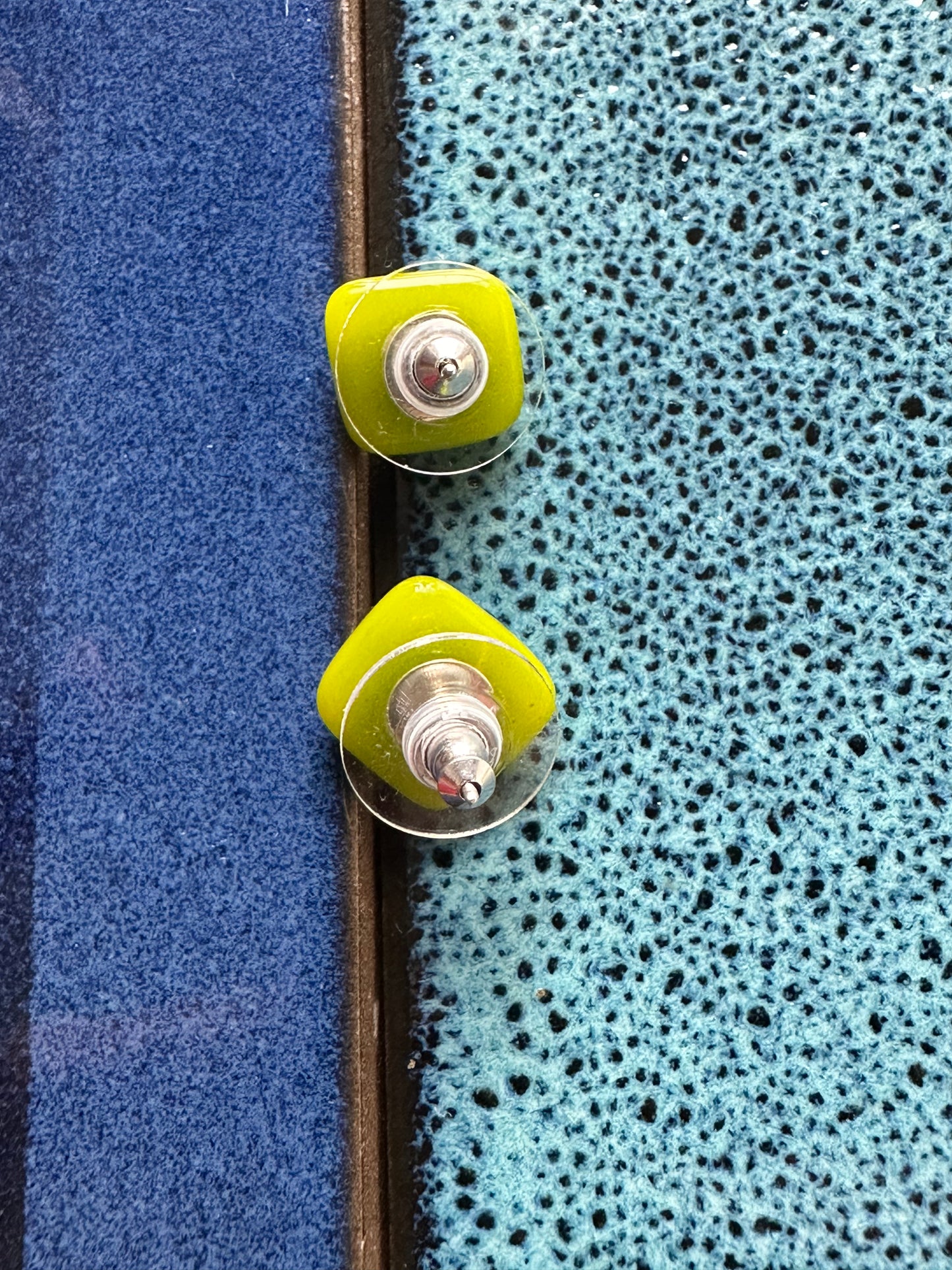 Blue Monday Fused Glass Studs