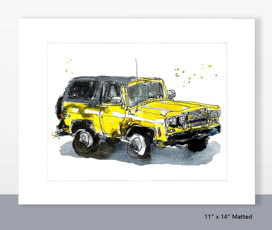 Yellow 1975 Chevy Blazer Print