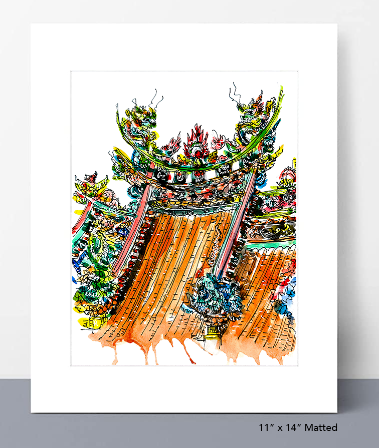 Zhu Lin Temple Roof (竹林寺) Print