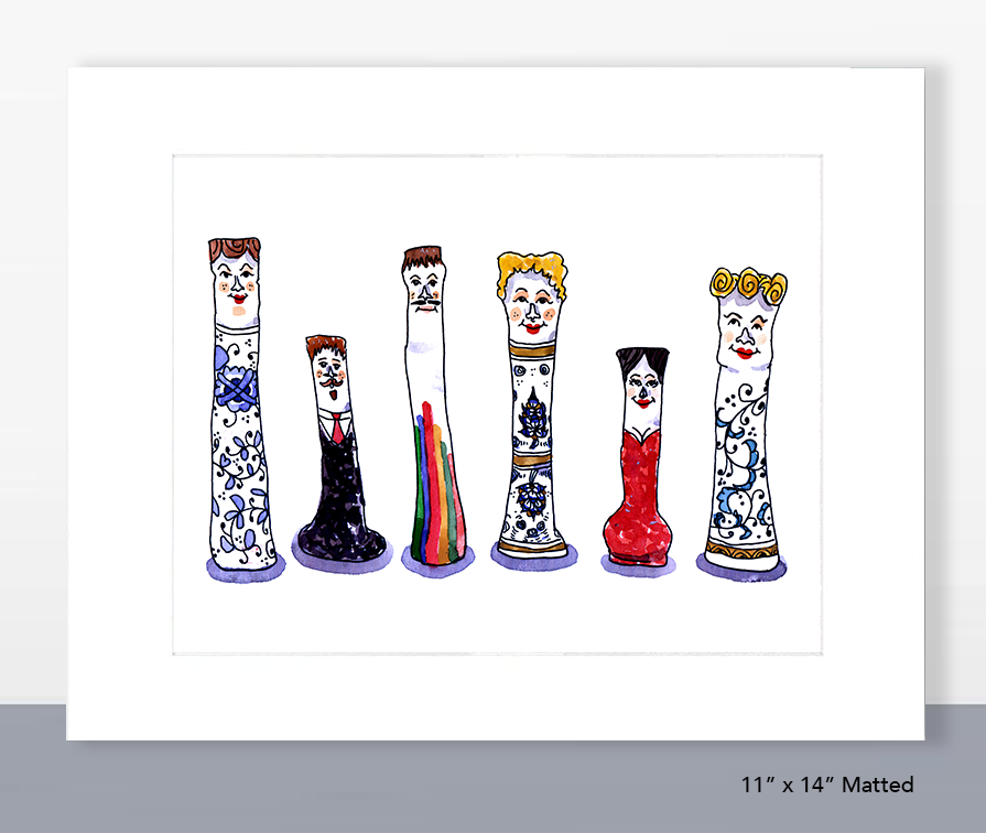 Funny People Vases Print