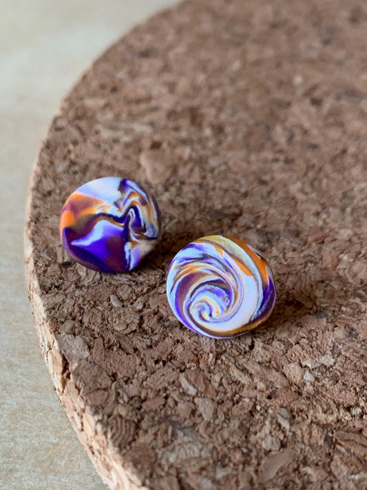 Purple Rain Marbled Studs