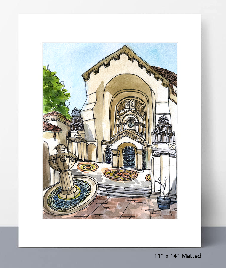 Temple Emanu-el Courtyard Print