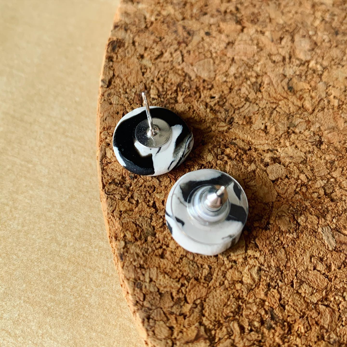 Zebra Marble Studs