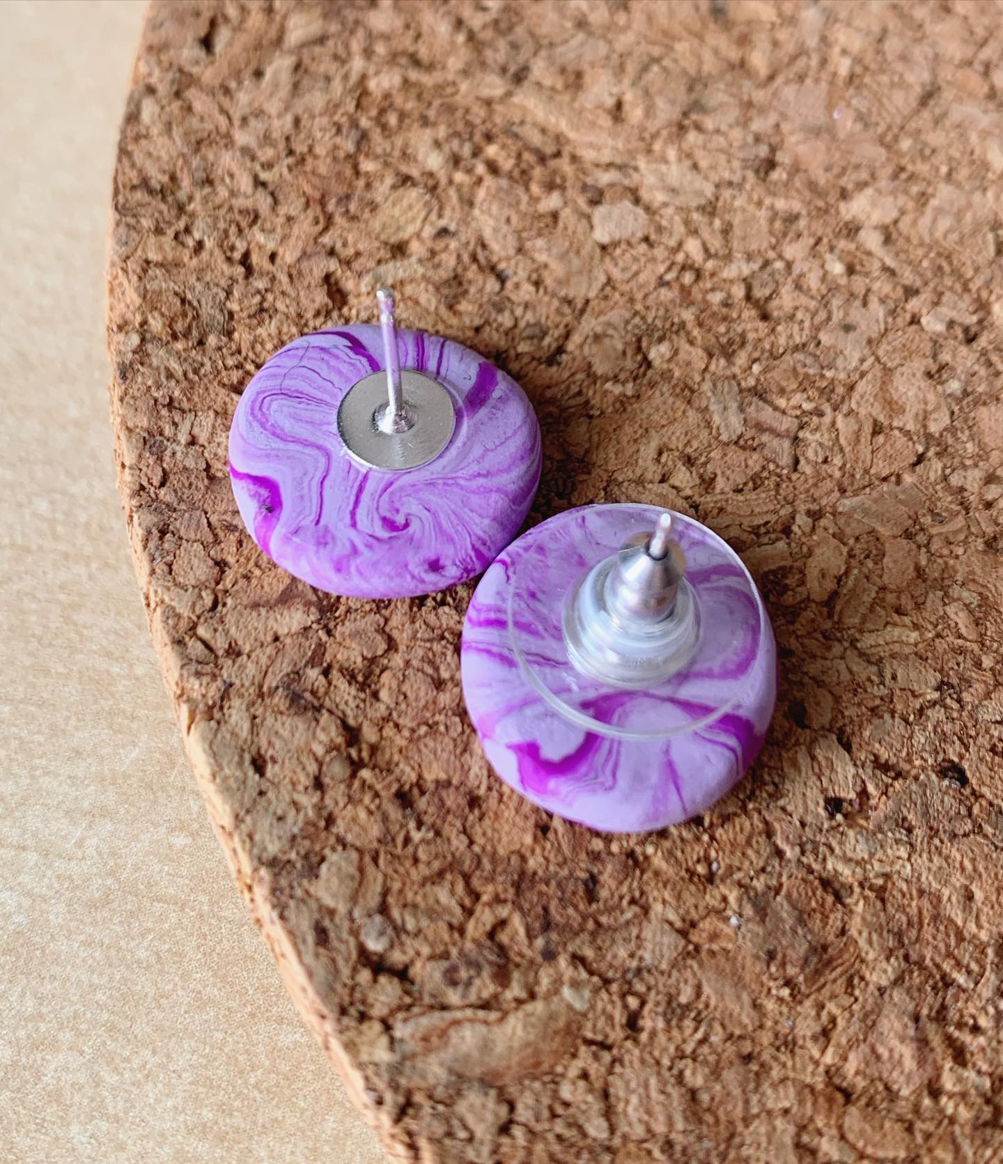 Lavender Buzz Marbled Studs
