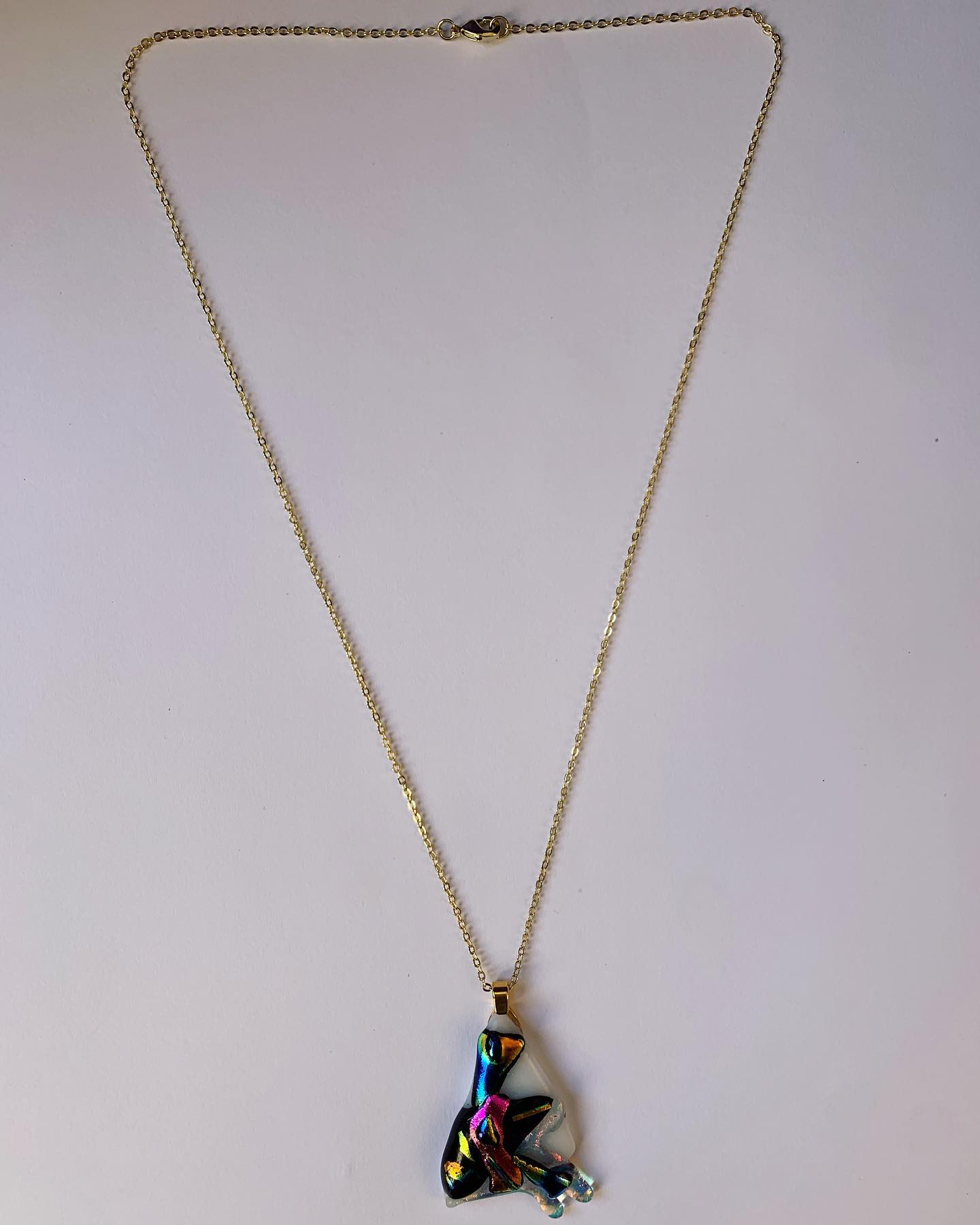 Abstract Rainbow Dragonfly Necklace