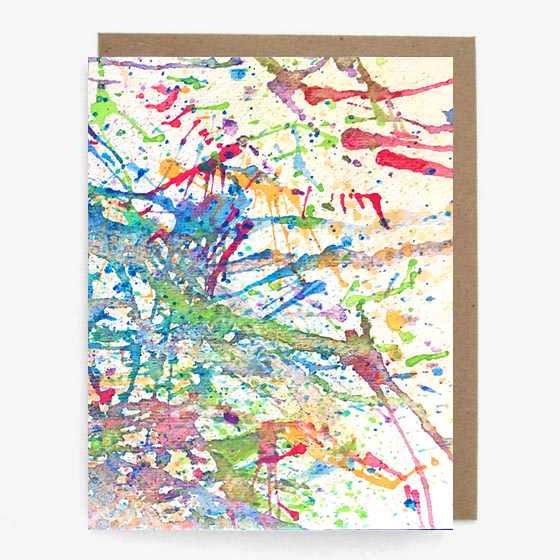 Rainbow Paint-Splattered Watercolor Cards
