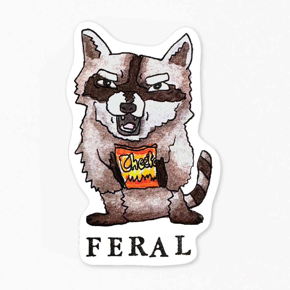 Feral Raccoon Sticker