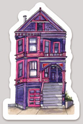 Purple Castro House Sticker