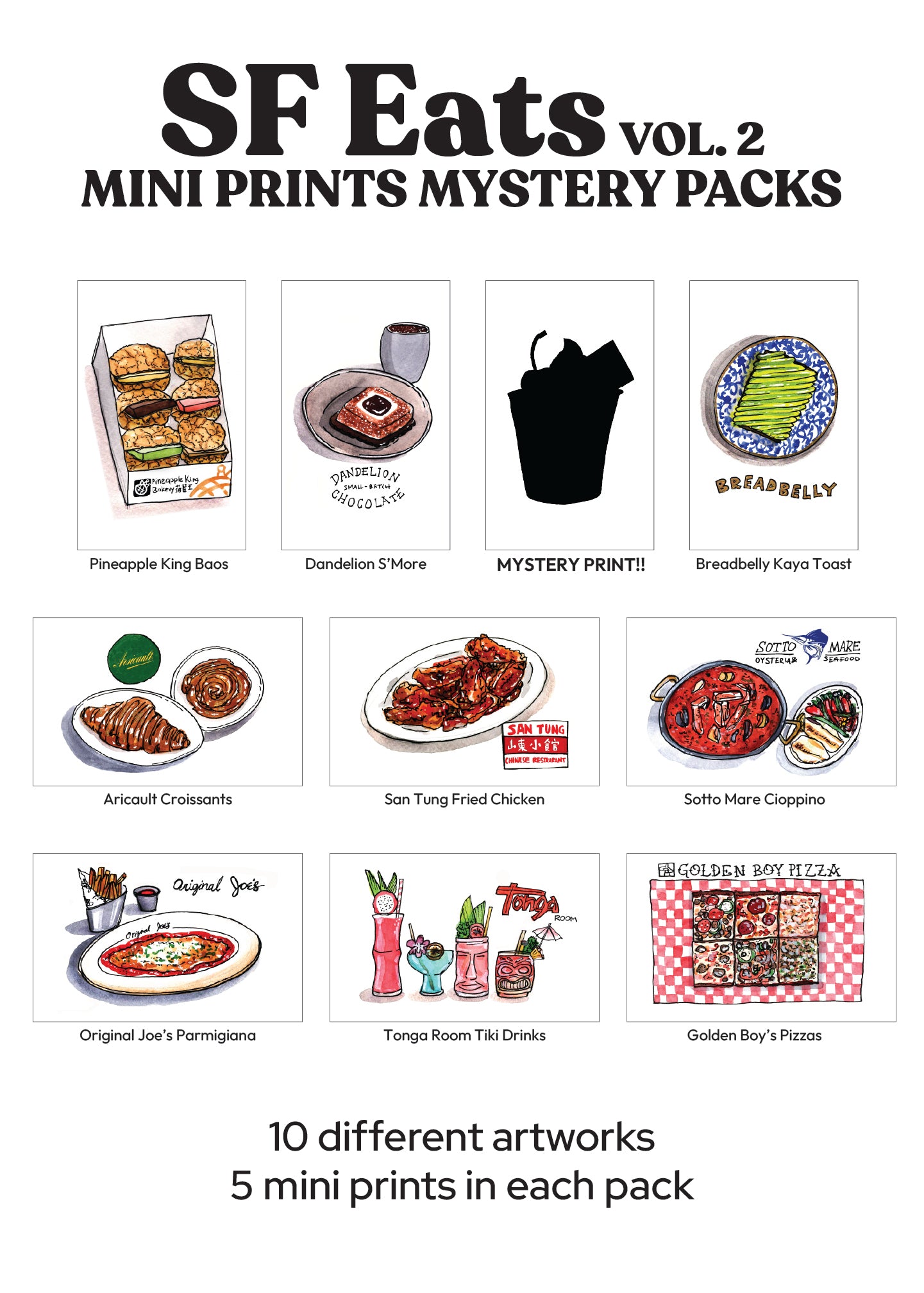 SF Eats (Vol. 2) - Mini Print Mystery Pack