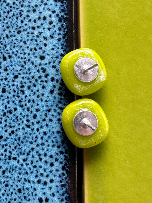 Hexagon Fused Glass Studs