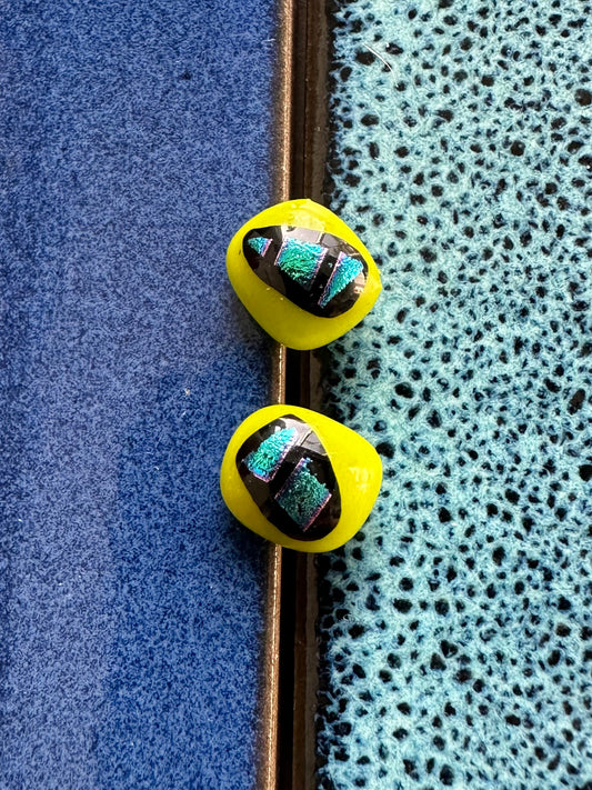 Electric Feel Fused Glass Studs
