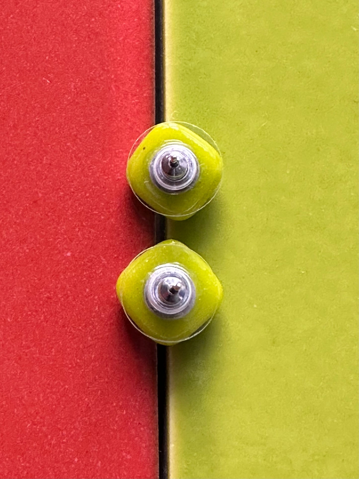 Millefiori Martini Olive Fused Glass Studs