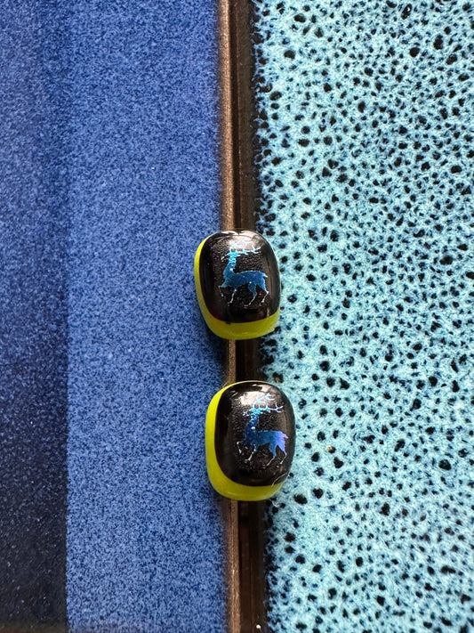 Stag Patronus Fused Glass Studs