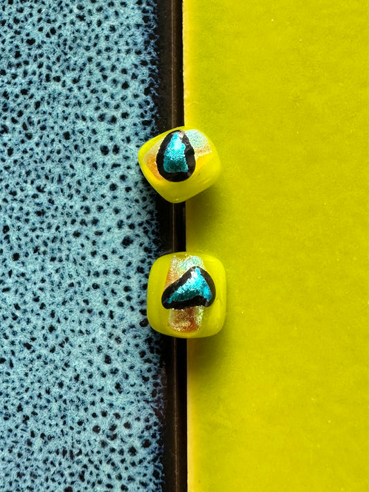 Sage & Selenite Fused Glass Studs