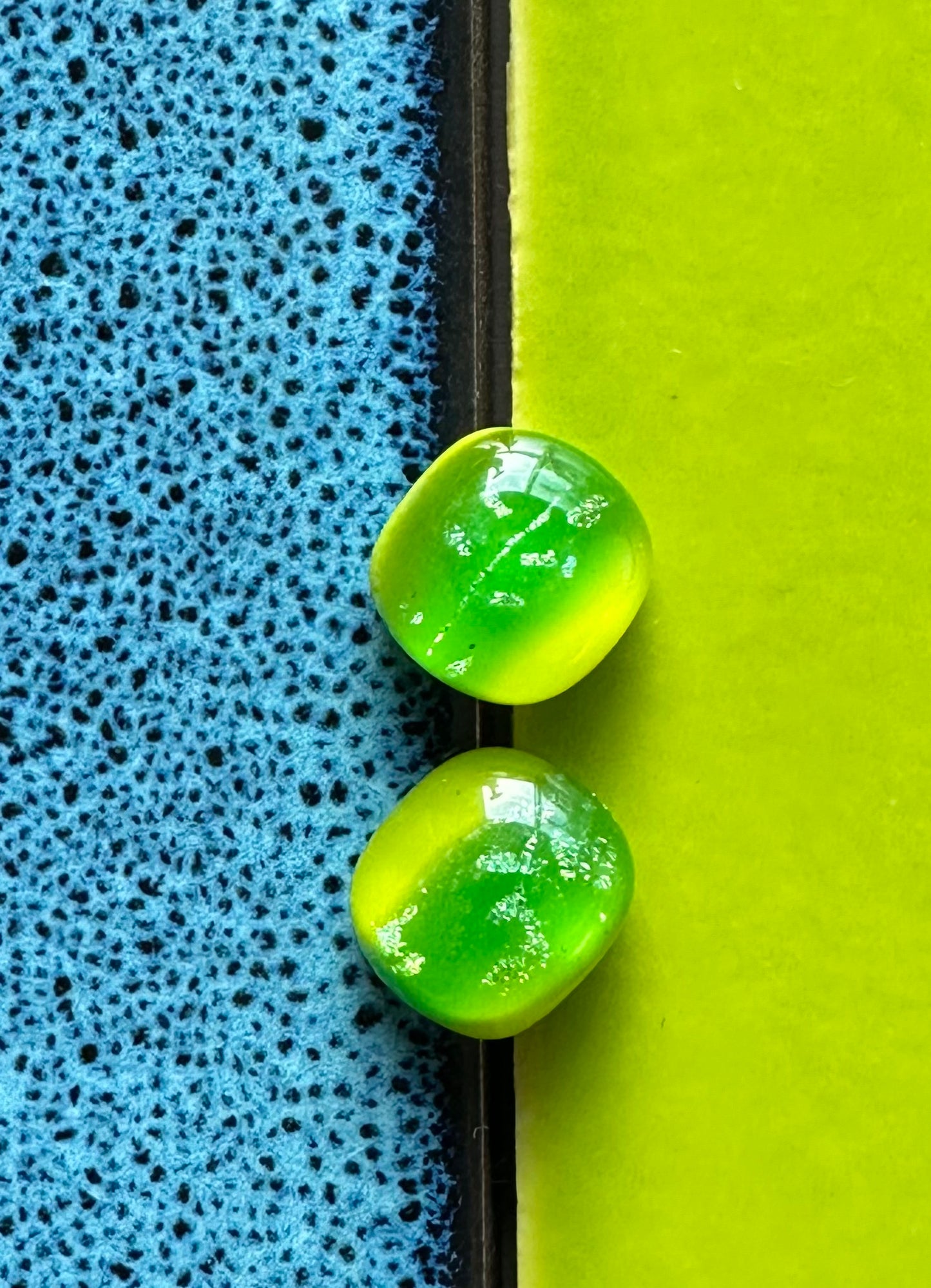 Leaves on the Vine Fused Glass Studs