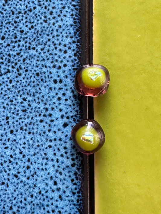 Fading Into Purple Fused Glass Studs