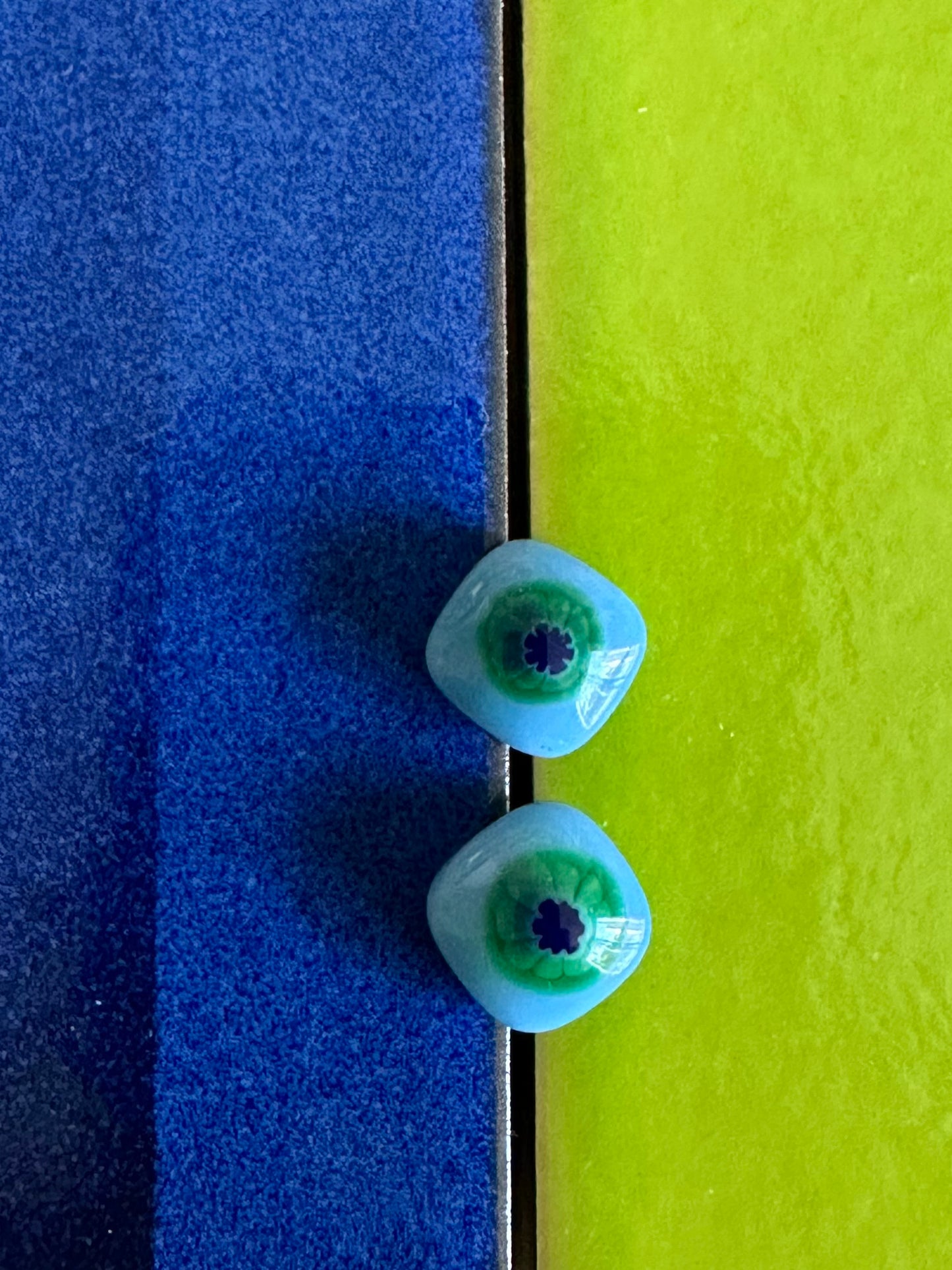 Evil Eye Millefiori Fused Glass Studs