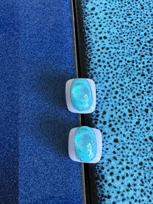 Trans Pride Fused Glass Studs