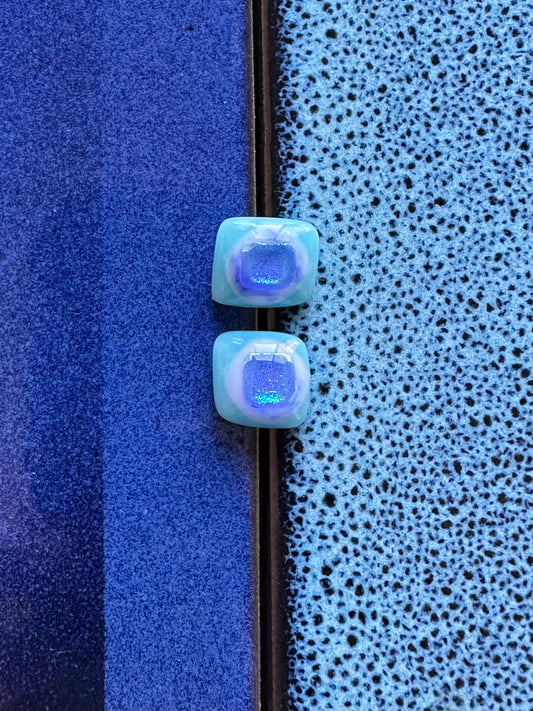 Head in the Clouds Fused Glass Studs