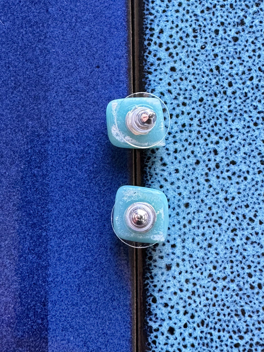 Head in the Clouds Fused Glass Studs