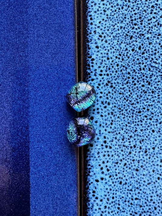 Space Sparks Fused Glass Studs