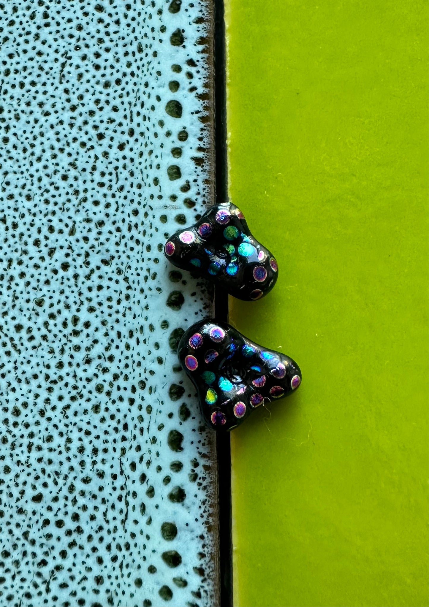 Polka-dot Polka Fused Glass Studs