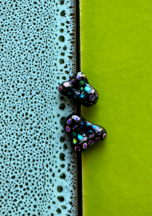 Polka-dot Polka Fused Glass Studs