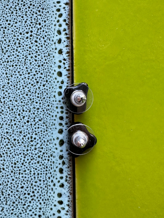 Polka-dot Polka Fused Glass Studs