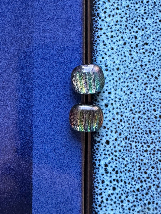 Northern Lights Fused Glass Studs