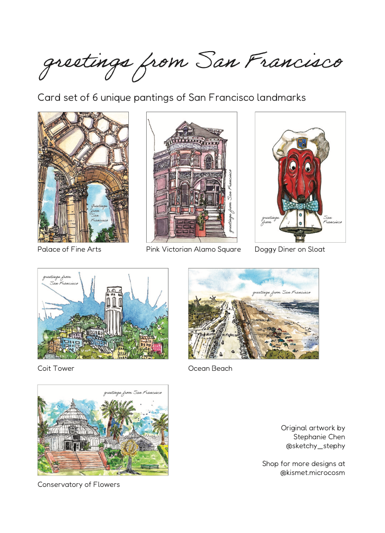 Greetings from San Francisco - Card Set of 6