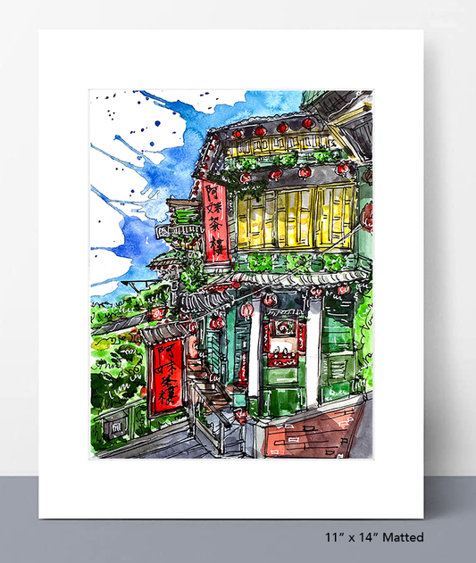 A-Mei Teahouse in Juifen (阿妹茶樓) Print