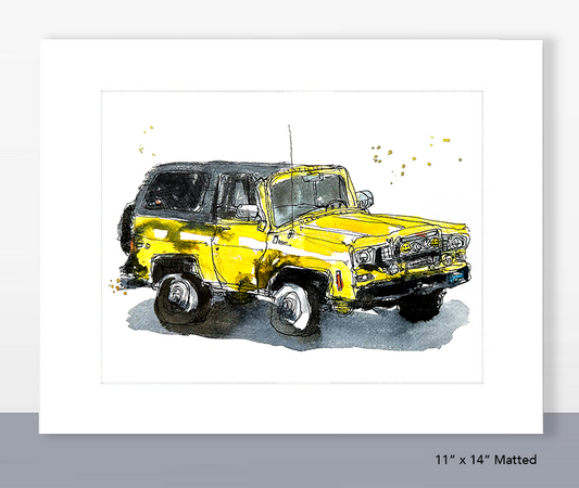 Yellow 1975 Chevy Blazer Print