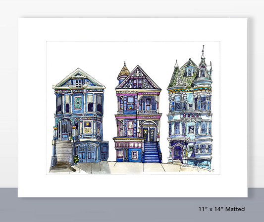 Blue Victorians of San Francisco Print
