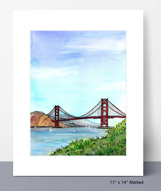 Golden Gate Bridge from China Beach Print