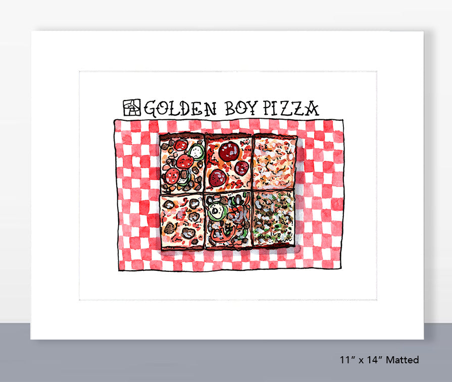 Golden Boy Pizza Print