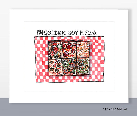Golden Boy Pizza Print