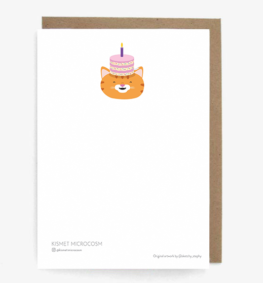Happy Birthday Cat (Orange)