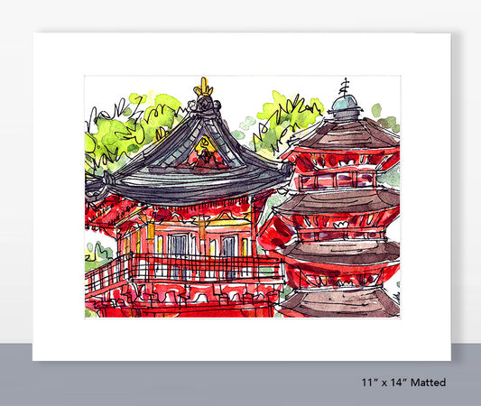 Japanese Tea Garden Pagodas Print