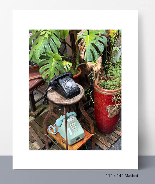 Rotary Phones in The Rain Photo Print