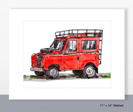Red Jeep Print