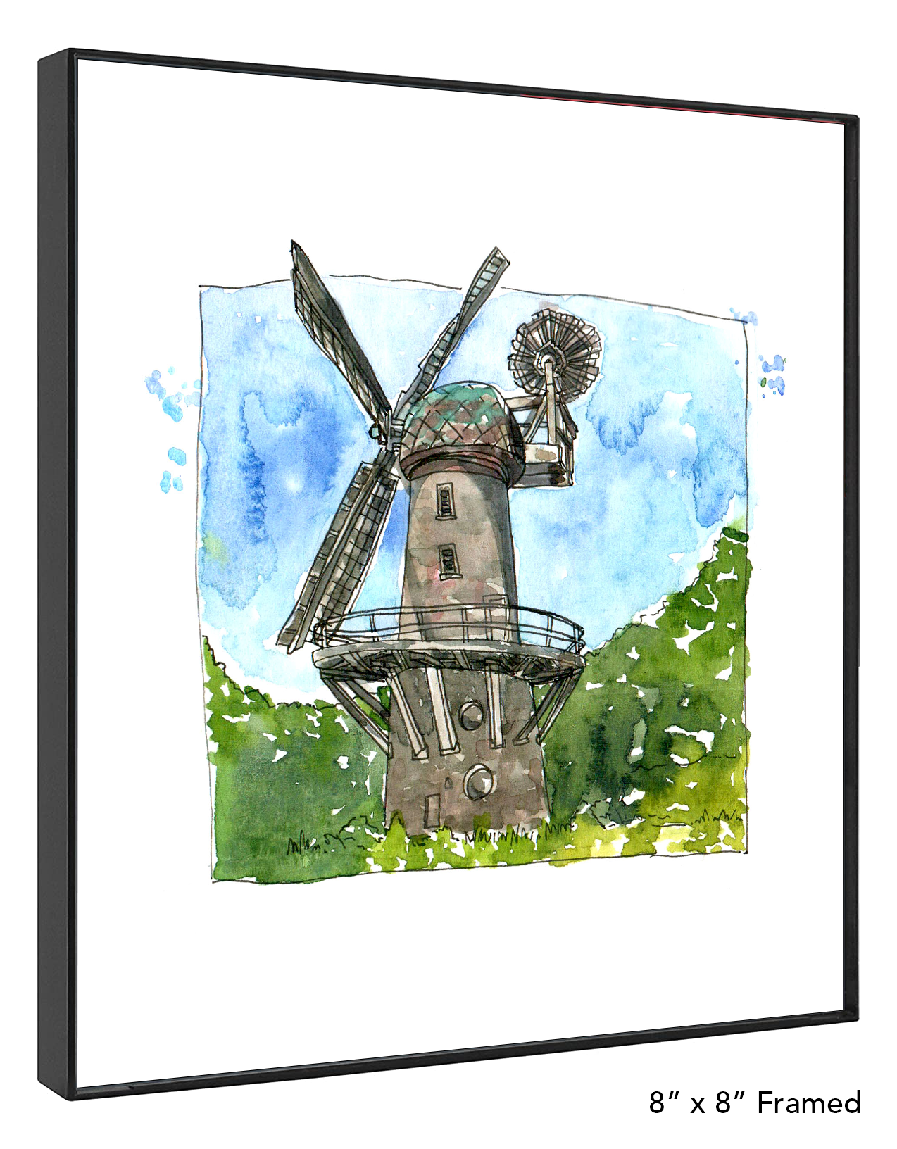 Windmill at the Queen Wilhelmina Tulip Garden Print