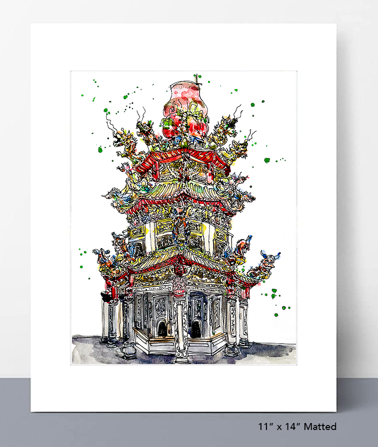 Zhu Lin Temple Tower (竹林寺) Print