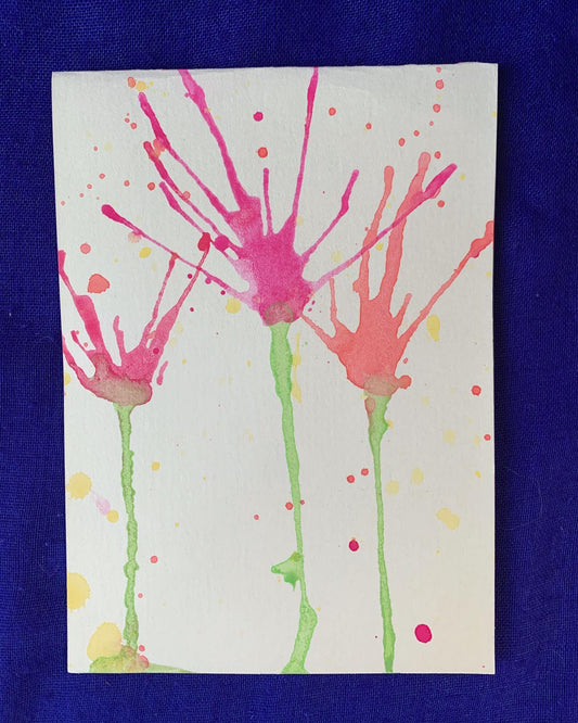Abstract 3 Red Watercolor Roses