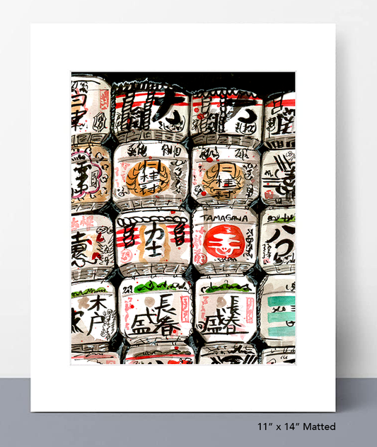 Meiji Jingu Shrine (Sake Barrels) Print