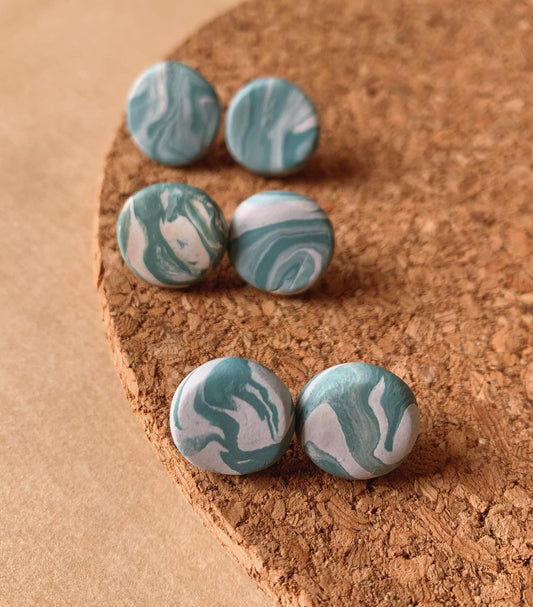 Seafoam Marbled Studs