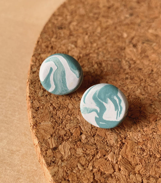 Seafoam Marbled Studs
