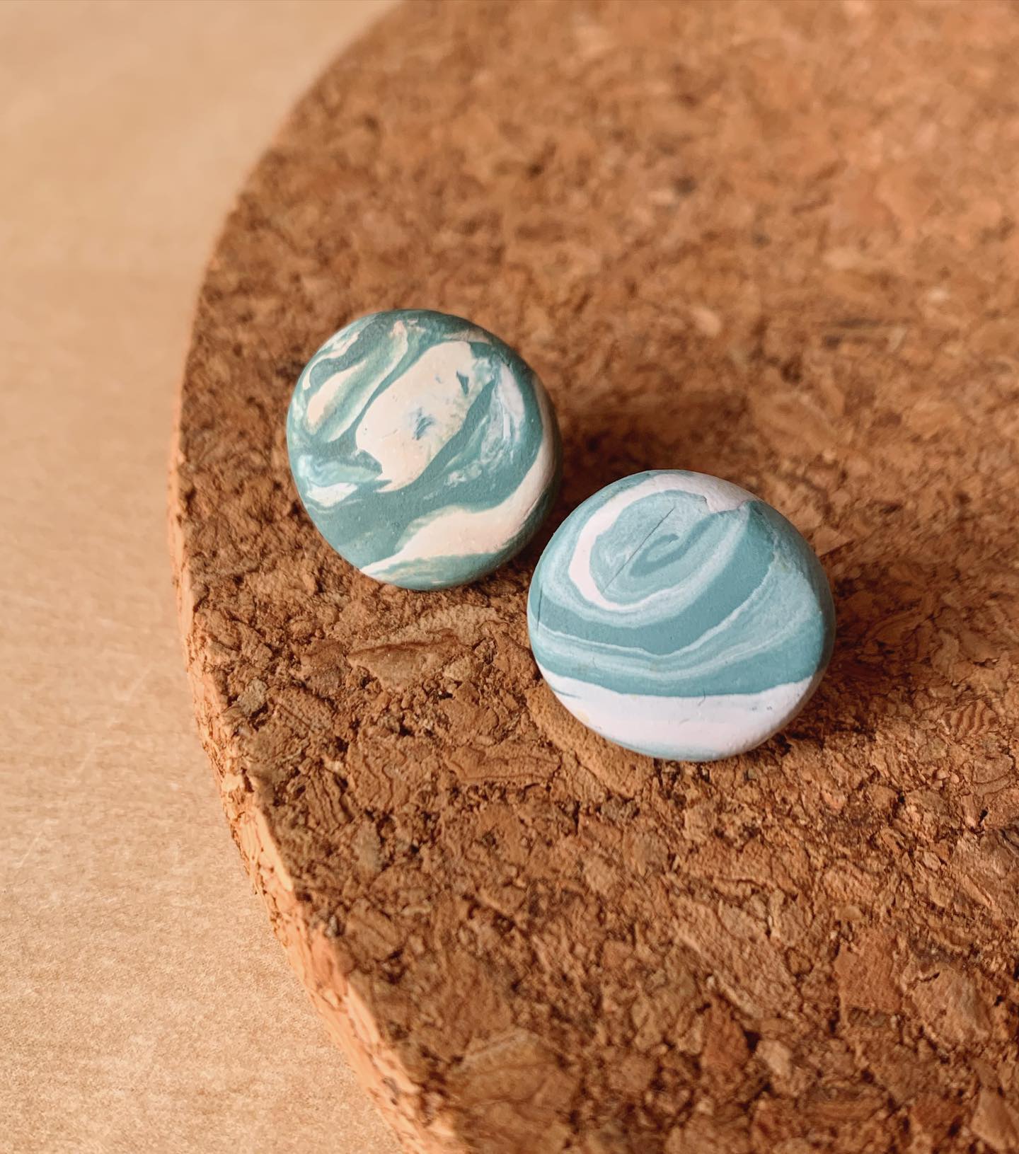 Seafoam Marbled Studs