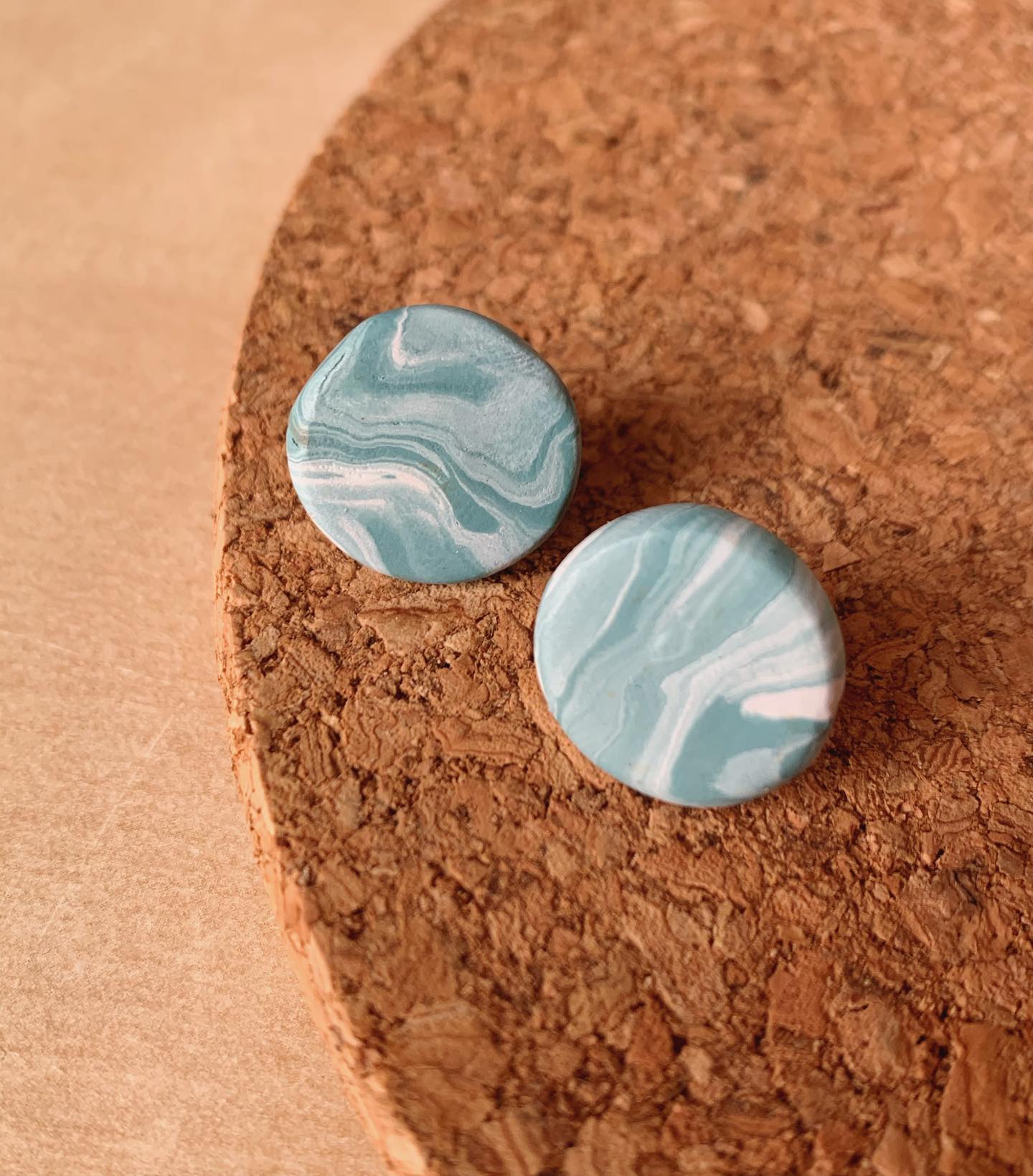 Seafoam Marbled Studs