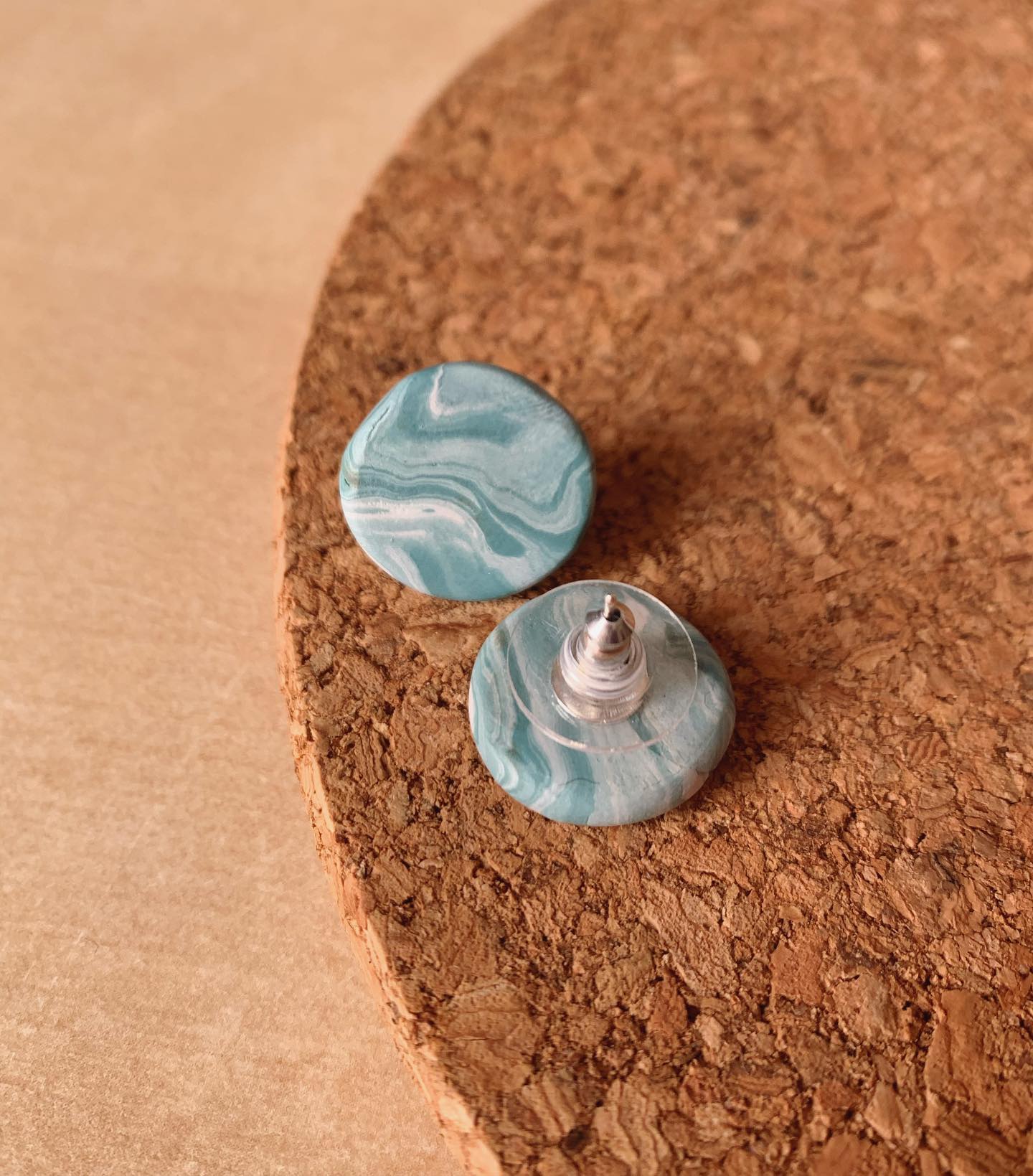 Seafoam Marbled Studs