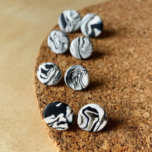Zebra Marble Studs
